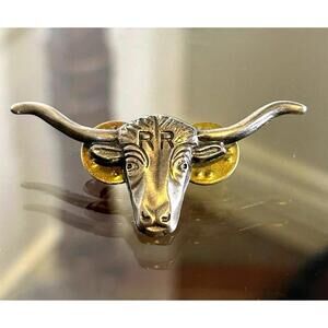 Vintage Royal Rangers Texas Longhorn Lapel Pin – Silver Tone